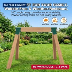 A-Frame Swing Set Bracket Kit, 2-Piece Wood Swing Hardware for Outdoor Playgroun