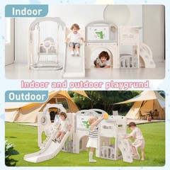 Kids Slide and Swing Set,12 in 1 Toddler Slide Climber Indoor Outdoor Playground