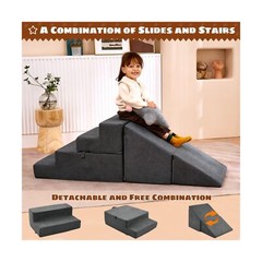 Jela Toddler Climbing Toys Indoor Playset, Safe Soft Foam Climbing Blocks wit…