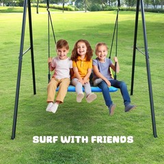 440lbs Heavy Duty Swing Set with 60″ Rainbow Platform for Ultimate Family Fun