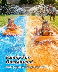 30FT Slip and Water Slide, Extra Long Slip n 30ft-Double Lane Blue and Orange