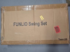FUNLIO 3-in-1 Toddler Swing Set with 4 Sandbags, Indoor/Outdoor Baby Swing wi…
