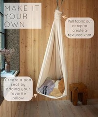 Kids Sensory Swing Indoor & Outdoor with Heavy Duty 360° Swivel Aspen (Beige)