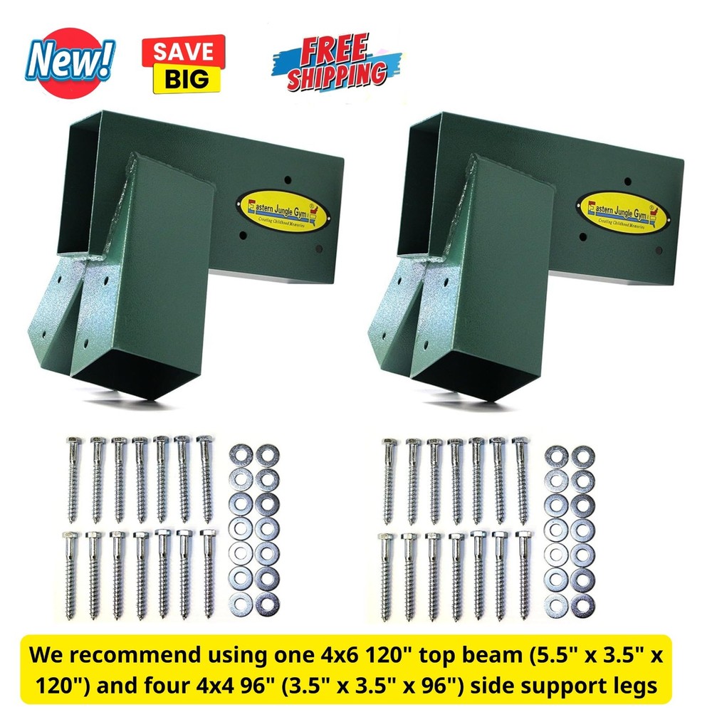 2pk Heavy Duty Steel A-Frame Mounting Brackets for Building Swing Set Aerial Rig