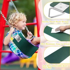 Swing Seat with Metal Triangle Ring 30.4 x 5.9 Inch Heavy Duty Swing Set Green