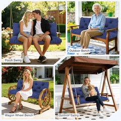 Swing Cushions 3 Seater Replacement Waterproof Outdoor Porch Swing Cushion with