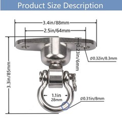 2 Antirust Swing Hanger Heavy Duty 360°+180°Rotation 1500LB Capacity Wood Pla…