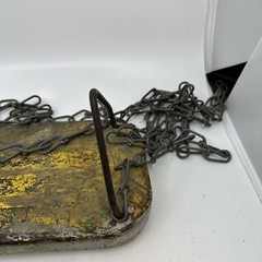 vtg metal flat swing seat w original chains 60” Long Chain industrial decor