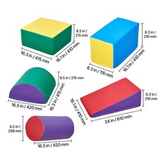 Soft Foam Climbing Blocks Set of 5 for Toddlers, Safe Indoor Play
