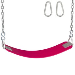SWING SET STUFF POLYMER BELT SEAT PINK WITH CHAINS AND HOOKS COMMERCIAL kid 0129