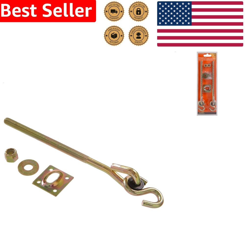 2 Pack Zinc Yellow Dichromate Swing Hooks Heavy Duty Indoor 225lb Mount