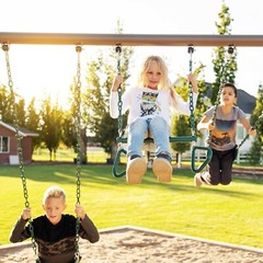 Lifetime 91069 Big Stuff Earthtone Swing Set – Durable Outdoor Play Playground