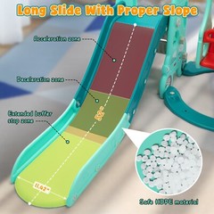 5 in 1 Toddler Slide and Swing Set, Indoor and Outdoor Kids Playset for Toddlers