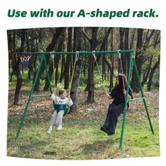 High Back Full Bucket Toddler Swing Seat with Yellow Coated Chains Fully Asse…