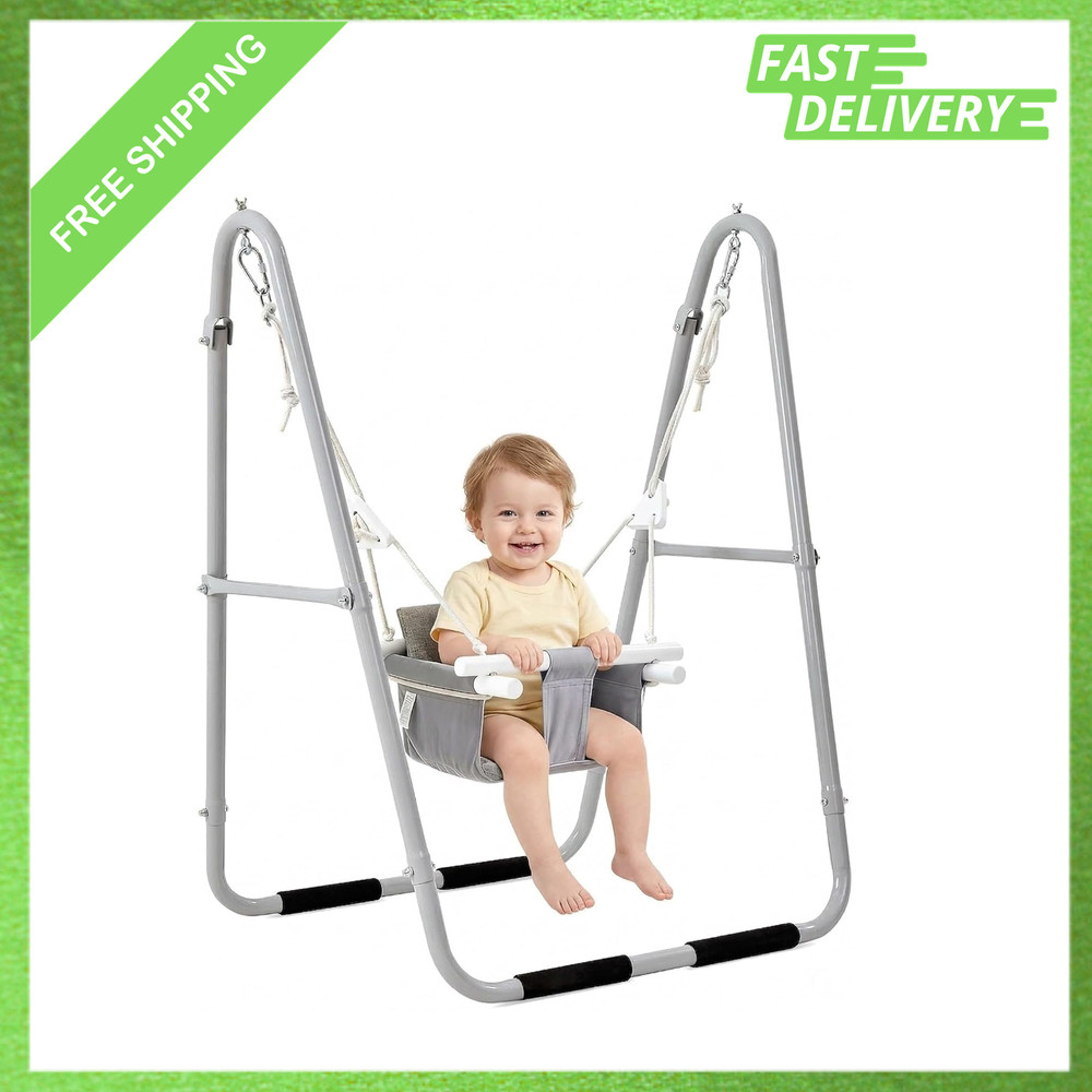 Baby Swing Set for Toddlers 6-36 Months Foldable Portable Indoor Outdoor Heavy