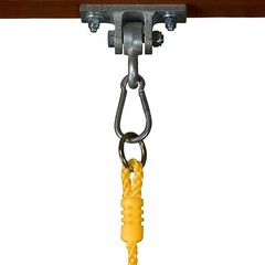 Gorilla Playsets High Back Plastic Infant Swing with Yellow T Bar & Rope, Green