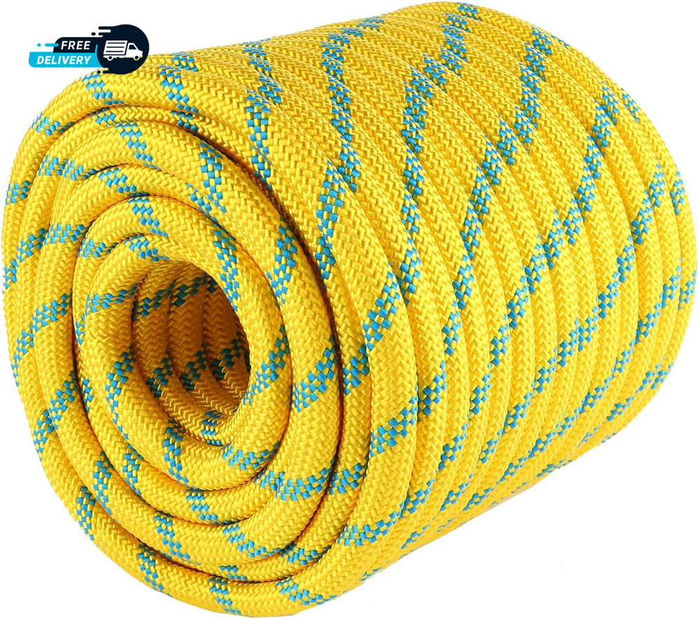 1/2In X 100Ft Arborist Rope 9000Lb Breaking Strength Static Climbing Line