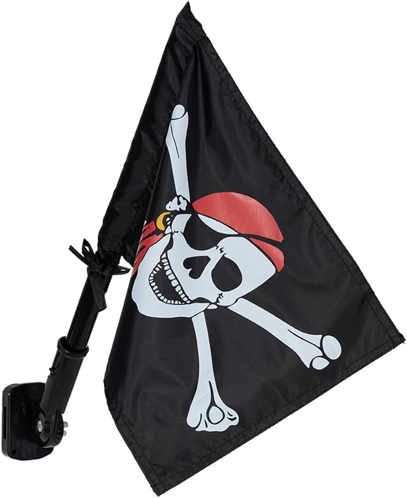 Pirate Flag Swing Set Accessory, Double Sided Flag with Pole and Mounting Hardwa