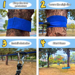 65 FT Ninja Warrior Obstacle Course Swing Set for Kids with 12 Obstacles,Outdoor