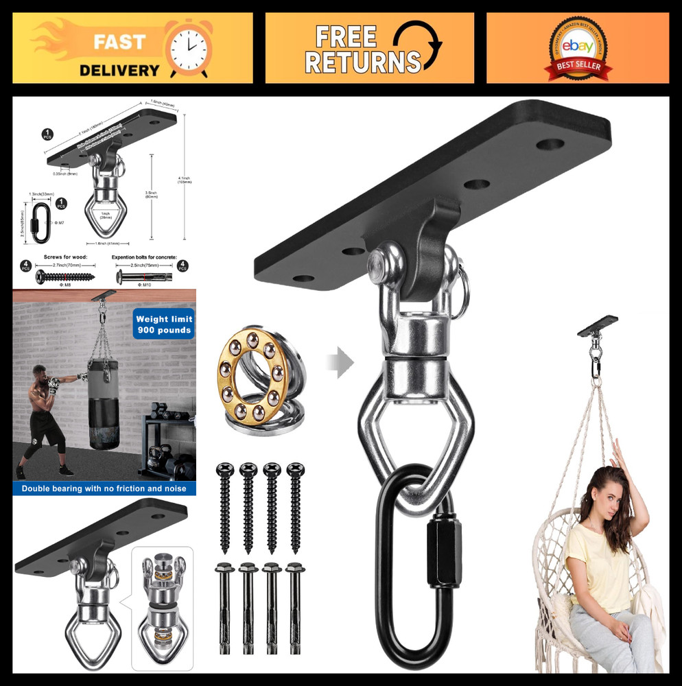 Heavy-Duty Ceiling Mount Swing Hanger 900 LB Capacity for Aerial Silks & Punchin