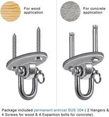2 Pieces 2000 lb Capacity Stainless Steel 180° Swing Hangers, Heavy Duty Swin…