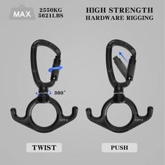 Aerial Silks Hardware or Single Point Yoga Hammock Rigging Aluminum black