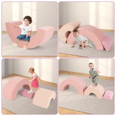 Climbing Toys for Toddlers, 3pc Foam Climbing Blocks Rainbow Shaped Indoor Pl…