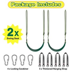 2 Pack Heavy Duty Swing Seats with 79″ Adjustable Rope, 330 lbs Capacity Swin…