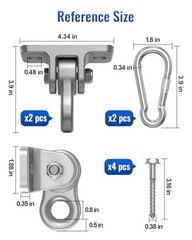 Heavy Duty Swing Hangers Hardware Included-Corrosion Resistant 2 Pack Silver
