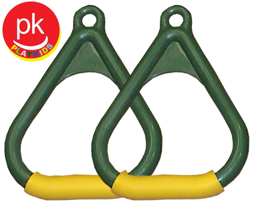 Trapeze Ring Bar Swing set Play playground Backyard Jungle Gym 2OMR Green-Yellow