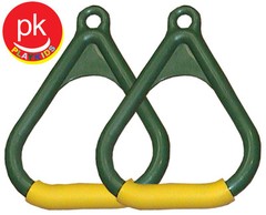 Trapeze Ring Bar Swing set Play playground Backyard Jungle Gym 2OMR Green-Yellow