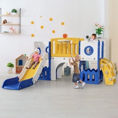 9 in 1 Large Toddler Slide Set, Kids Climber Slide Playset for Indoor & Outdoor