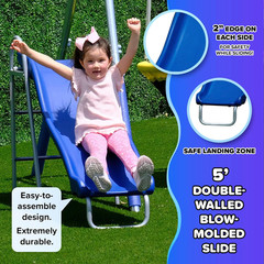 Taylor 700Lbs Galvanized Metal Swing Set for Kids for Backyard & Outdoors with T