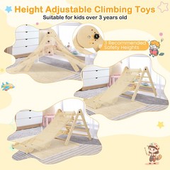 Foldable & Height-adjustable Triangle Set 3-in-1 Triangular Climbing Toys