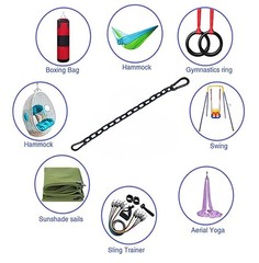 2Pcs Black Heavy Duty Hanging Chains with 4 Carabiners, Chair Hardware for In…