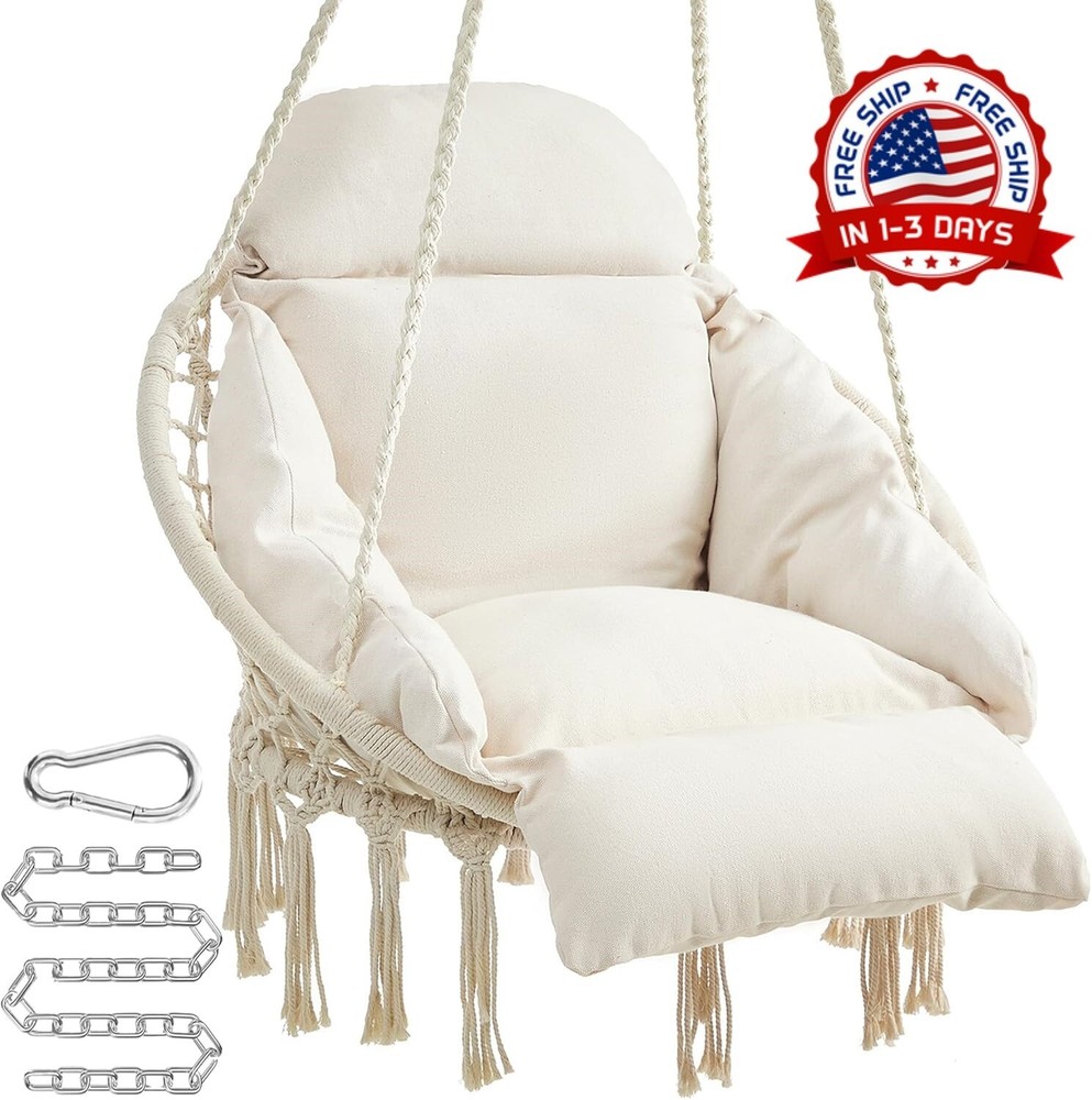 Asiento de columpio para adulto, silla colgante para hamaca interior y exterior.