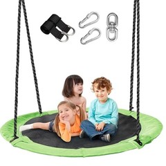 43 inch Saucer Tree Swing for Kids,Flying Round Swing Heavy Duty, Green