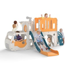 9 in 1 Indoor Slide for Toddler – Freestanding Baby Slide, Playground Slide, Bus