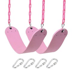 2 Pack Pink Swings Seats Heavy Duty 66 Inches Chain Plastic Coated – Playgrou…