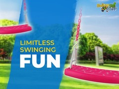 SWING SET STUFF INC. FLAT SEAT WITH 5.5 FT. COATED CHAIN PINK playground 0310