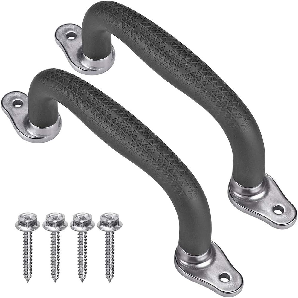 Non-Slip Black Playground Safety Handles, Durable Indoor Outdoor Grab Hand Grips