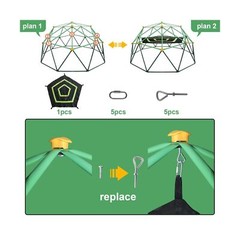SMkidsport Dome Climber with Canopy, 10 FT Climbing Dome for Kids,1000 LBS Ca…