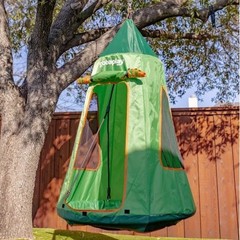 FlyMax Saucer Kids Tree Swing with Tent, Supports up to 1,000 lbs, Green, NEW