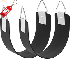 2PCS Swing Seat Metal Ring Heavy Duty 300lb Outdoor Playground Black – US