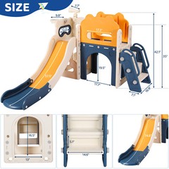Kids Slide Climber Playset 8-in-1 Freestanding Slide for Toddler Indoor Outdoor