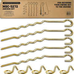 MSC-5272 Metal Ground Anchor Kit for Swing Sets, Gold
