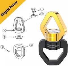 35KN Swing Swivel, Spinner for Indoor Outdoor Swings, Black Gold | For hanging c