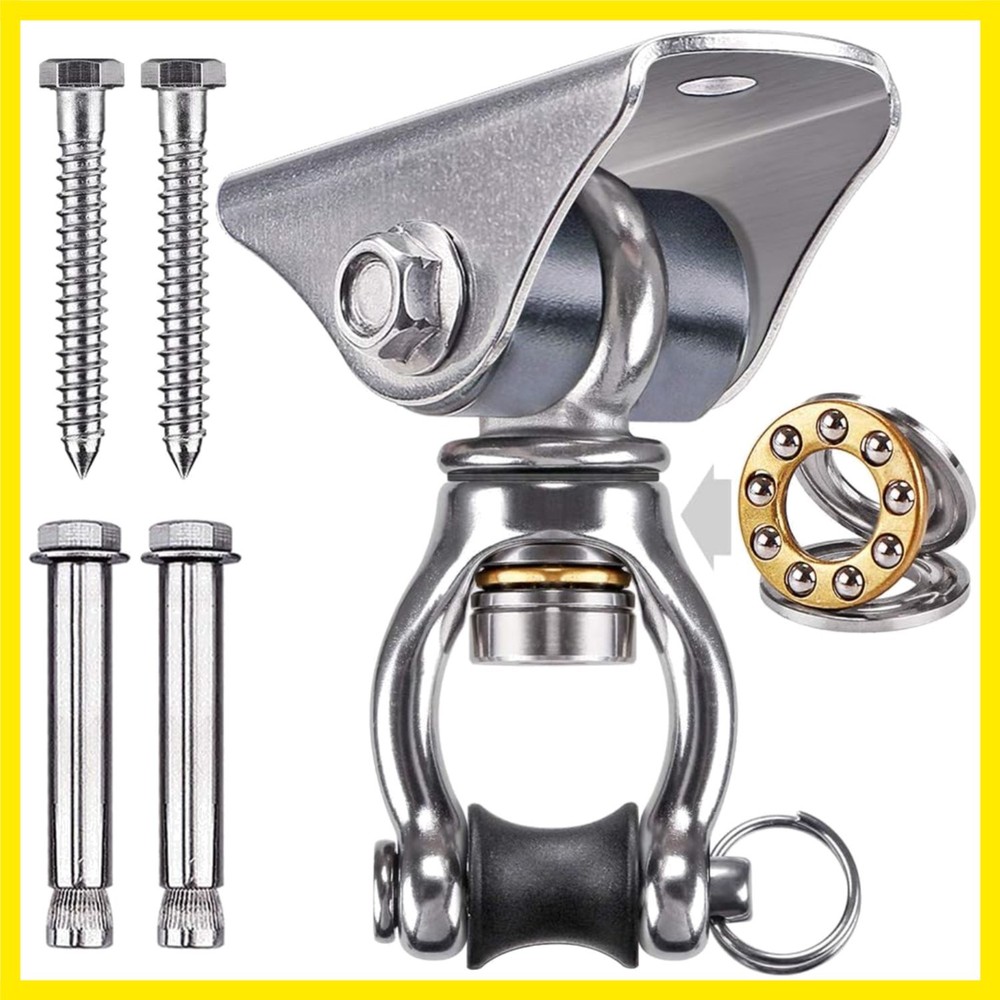 Silent Swing Hanger Heavy Duty Bearing Swing Hooks 1 Pack | 360° Swivel Stain…
