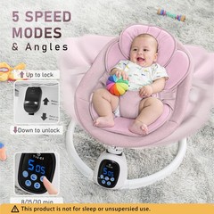 Baby Swings for Infants, Bluetooth Infant Swing with Music Speaker, Remote Co…