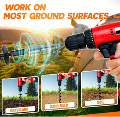 4 Pack Ground Anchors Nut Drill Bit, Ground Anchors Trampoline Swing Set Anchors